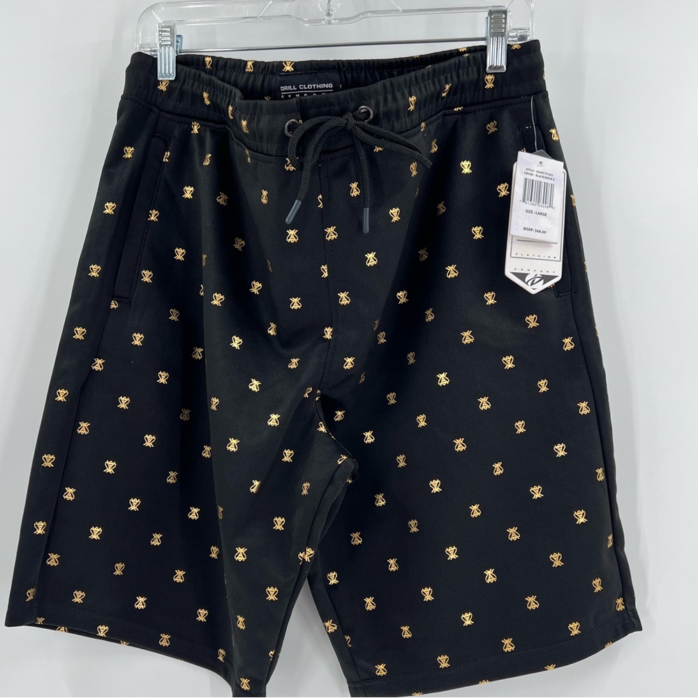 Drill Clothing Company Men's Black/Gold Bee Shorts new large